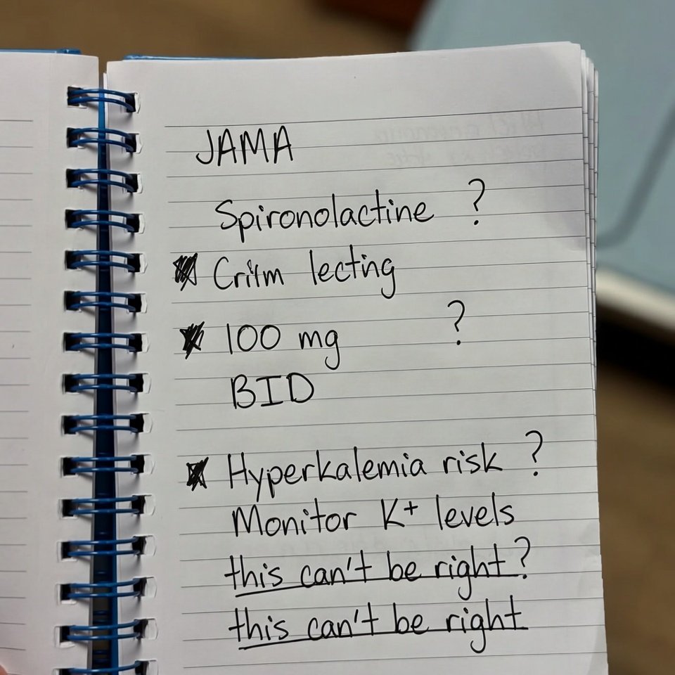 Spiral notebook full of question marks and "this can't be right"